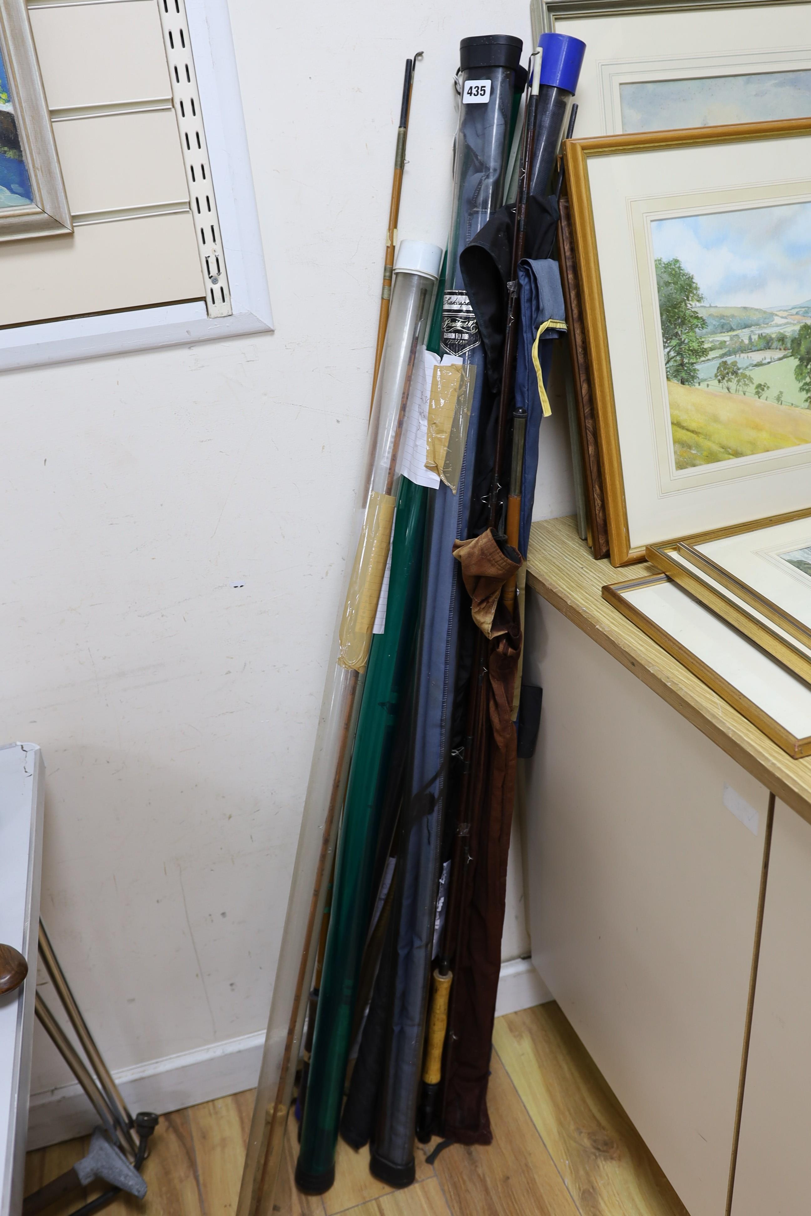 A group of fishing rods